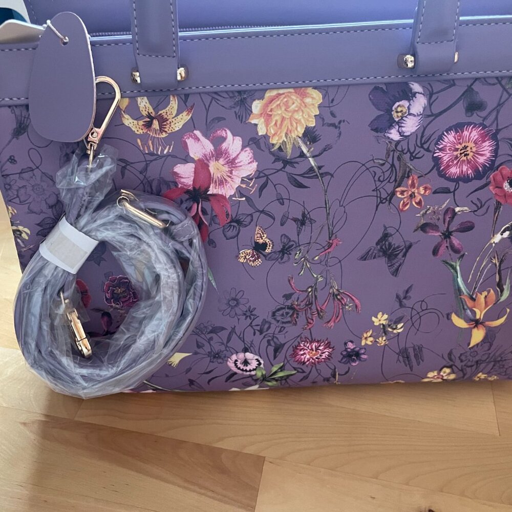 Purple floral purse - vegan leather - Picture 4 of 8